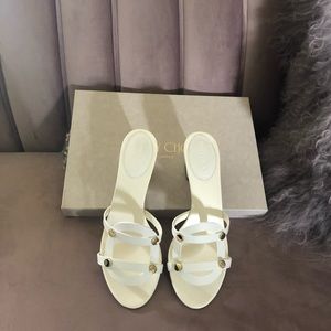 Jimmy Choo Damaris 65 in White/Gold